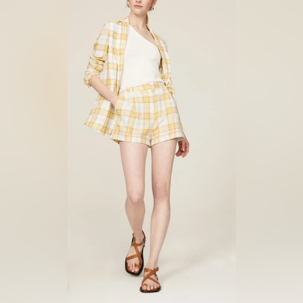 RAG & BONE Ivy Pleated Plaid Shorts Size 6